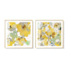 Wall Art 100cmx100cm Yellow Flowers American Style 2 Sets Gold Frame Canvas