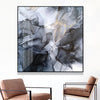 Wall Art 50cmx50cm Marbled Black Grey Black Frame Canvas