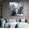 Wall Art 40cmx40cm Marbled Black Grey Black Frame Canvas