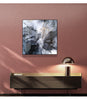 Wall Art 100cmx100cm Marbled Black Grey Black Frame Canvas