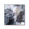 Wall Art 60cmx60cm Marbled Black Grey Black Frame Canvas