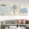 Wall Art 40cmx60cm Blue Matisse,Yayoi Kusama, Keith Haring Mix Art 3 Sets Gold Frame Canvas