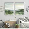 Wall Art 70cmx100cm Watercolor landscape 2 Sets Black Frame Canvas