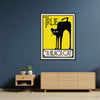 Wall Art 70cmx100cm Black Cat Black Frame Canvas