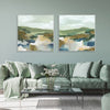 Wall Art 80cmx80cm Abstract Landscape 2 Sets White Frame Canvas