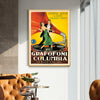 Wall Art 50cmx70cm Grafofoni Columbia Gold Frame Canvas