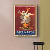 Wall Art 80cmx120cm Cafe Martin Gold Frame Canvas