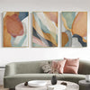 Wall Art 60cmx90cm Abstract Orange 3 Sets Gold Frame Canvas