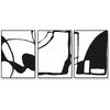 Wall Art 40cmx60cm Black and White 3 Sets Black Frame Canvas