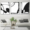 Wall Art 50cmx70cm Black and White 3 Sets Black Frame Canvas