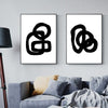 Wall Art 90cmx135cm Black and White 2 Sets Black Frame Canvas