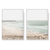 Wall Art 50cmx70cm Coastal Prints 2 Sets White Frame Canvas