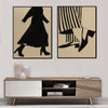 Wall Art 40cmx60cm Fashion Illustration 2 Sets Black Frame Canvas