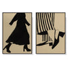 Wall Art 60cmx90cm Fashion Illustration 2 Sets Black Frame Canvas