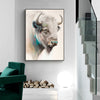 Wall Art 50cmx70cm Great White Buffalo Black Frame Canvas