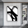 Wall Art 80cmx120cm  Minimalist Black Artwork Black Frame Canvas