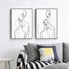 Wall Art 60cmx90cm Abstract Figures 2 Sets Black Frame Canvas