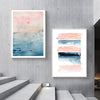 Wall Art 60cmx90cm Abstract Pink 2 Sets White Frame Canvas