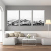 Wall Art 60cmx90cm Black White Mountain 3 Sets White Frame Canvas