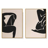 Wall Art 50cmx70cm Female Figure 2 Sets Gold Frame Canvas