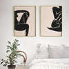 Wall Art 60cmx90cm Female Figure 2 Sets Gold Frame Canvas