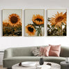 Wall Art 50cmx70cm Sunflower 3 Sets Gold Frame Canvas