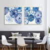 Wall Art 50cmx50cm Blue Day 2 Sets Gold Frame Canvas