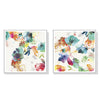 Wall Art 50cmx50cm Glitchy Floral 2 Sets White Frame Canvas