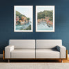 Wall Art 40cmx60cm Italy Coast 2 Sets Wood Frame Canvas