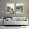 Wall Art 60cmx90cm Italy Coast 2 Sets Wood Frame Canvas