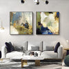 Wall Art 70cmx70cm Abstract Blue 2 Sets Black Frame Canvas