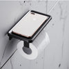 Amirra Wall-Mounted Toilet Paper Roll Holder Hook with Phone Shelf Black