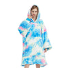 GOMINIMO Hoodie Blanket Adult Tie-Dyed Cyan GO-HB-126-AYS