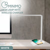 GOMINIMO LED Desk Lamp with Wireless Charger 5 Brightness Levels (White)