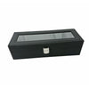 GOMINIMO 6 Slot Watch Box with Transparent Display Window (Black) GO-WO-100-FH