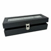 GOMINIMO 6 Slot Watch Box with Transparent Display Window (Black) GO-WO-100-FH