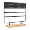 GOMINIMO Jewelry Organizer Stand Earring Display with Wooden Tray (Black) GO-JWO-102-CY