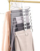 GOMINIMO 2 Pack 6 in 1 Non-Slip Metal Stainless Steel Pants Hangers (Silver) GO-PH-100-GKH