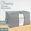 GOMINIMO 5 Pack 105L Clothes Storage Bag with Handles (Grey) GO-CSB-100-TL