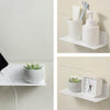 GOMINIMO Acrylic Floating Wall Shelf Set of 4 with Cable Clips (White) GO-FWS-101-SYD