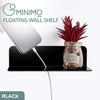 GOMINIMO Acrylic Floating Wall Shelves Set of 2 with Cable Clips (Black) GO-FWS-102-SYD