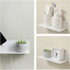 GOMINIMO Acrylic Floating Wall Shelves Set of 2 with Cable Clips (White) GO-FWS-103-SYD