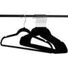 GOMINIMO 30 Pack of Non-Slip Velvet Suit Hangers with Tie Organisers (Black) GO-VH-100-SH