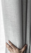 GOMINIMO Natural Linen Blended Curtains (Set of 2, W132cm x D274cm, Light Grey) GO-CNB-109-MM