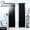 GOMINIMO Blackout Window Curtains for Thermal Insulated Room (Set of 2, W132cm x D213cm, Black) GO-CNB-106-MM