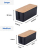 GOMINIMO Set of Two Cable Management Box with Wood Pattern Lid (Black) GO-CB-100-CD