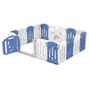 GOMINIMO Foldable Baby Playpen with 16 Panels (White Blue) GO-BP-102-TF