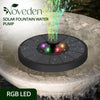 NOVEDEN Solar Fountain Water Pump for Bird Bath with RGB Color LED Lights (Black) NE-SPWF-102-SY