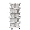 NOVEDEN 5 Tier Stacking Planter Vertical Garden with Heavy Duty Trolley Wheels (45cm) NE-SP-100-TE