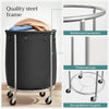 SONGMICS Laundry Basket with Wheels with Steel Frame and Removable Bag Black RLS001B01